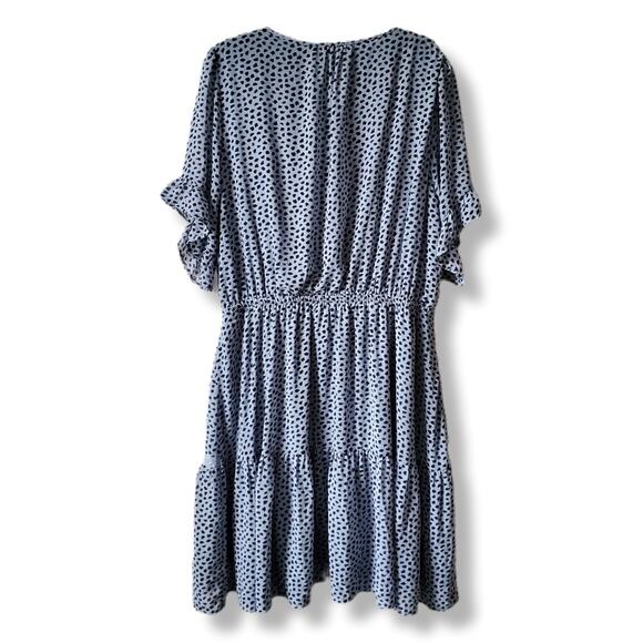 Perfectly Priscilla Blue Dot Tiered Dress 2X Flowy Swingy Casual Hippie NEW - Picture 7 of 10